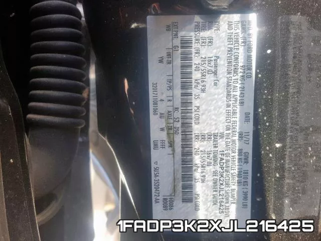 1FADP3K2XJL216425 фото 2