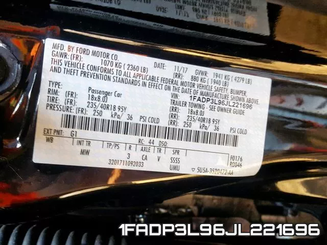 1FADP3L96JL221696 фото 2