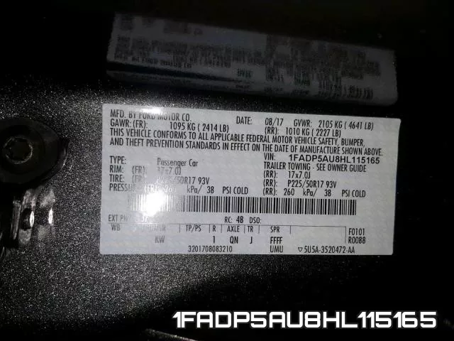 1FADP5AU8HL115165 фото 2