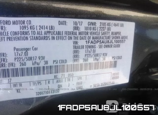 1FADP5AU8JL100557 фото 10