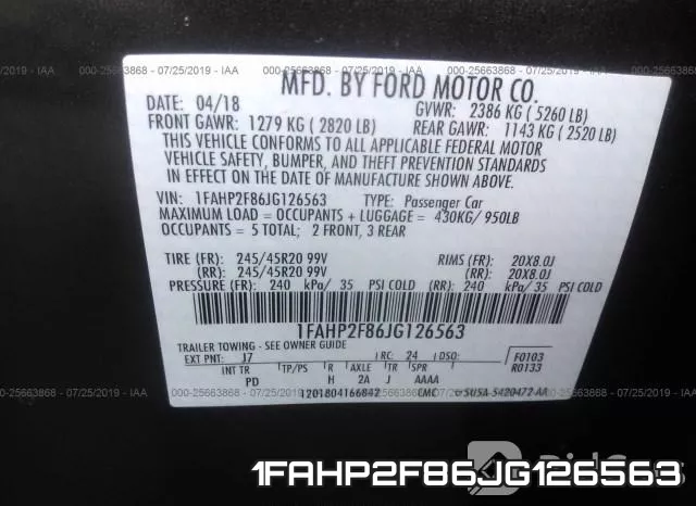 1FAHP2F86JG126563 фото 10