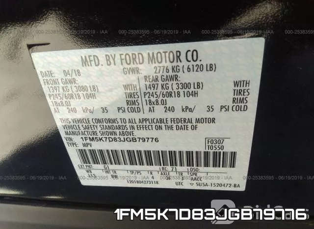 1FM5K7D83JGB79776 фото 10