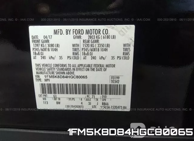 1FM5K8D84HGC80065 фото 10
