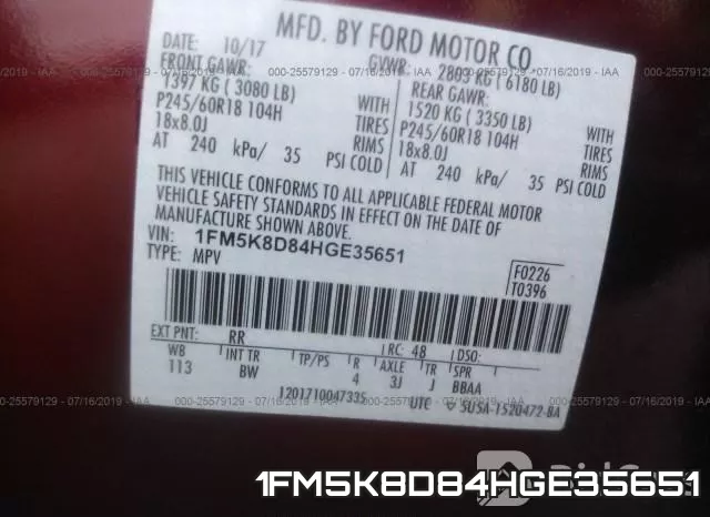 1FM5K8D84HGE35651 фото 9