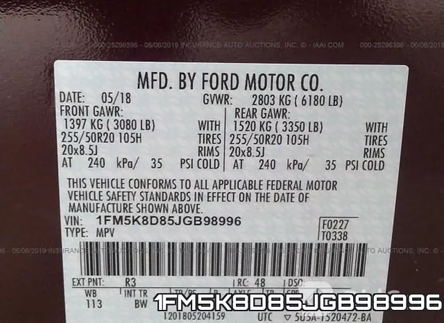 1FM5K8D85JGB98996 фото 10