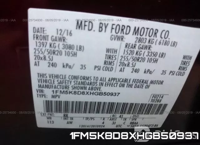 1FM5K8D8XHGB50937 фото 10
