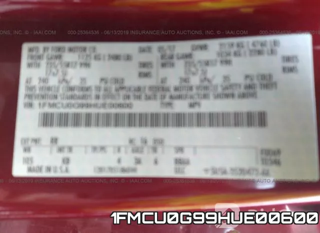 1FMCU0G99HUE00600 фото 10