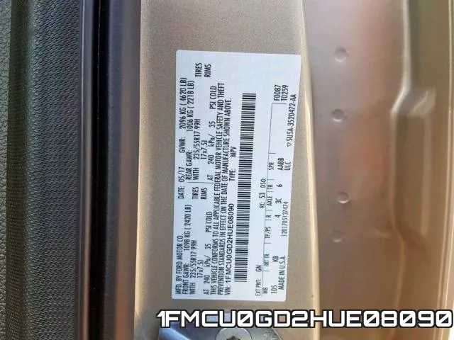1FMCU0GD2HUE08090 фото 2