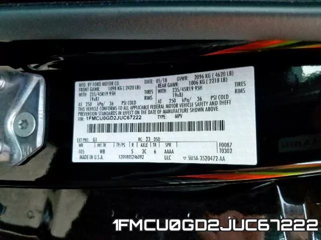 1FMCU0GD2JUC67222 фото 2