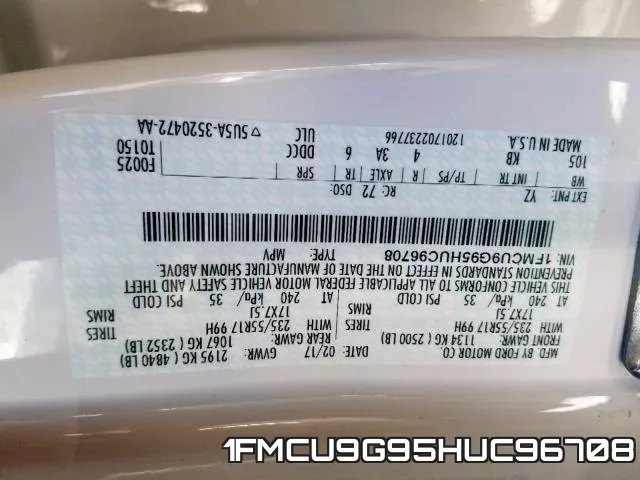 1FMCU9G95HUC96708 фото 2