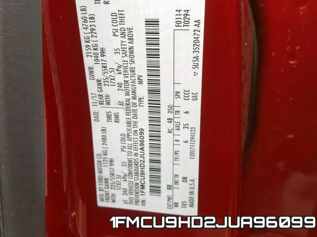 1FMCU9HD2JUA96099 фото 2