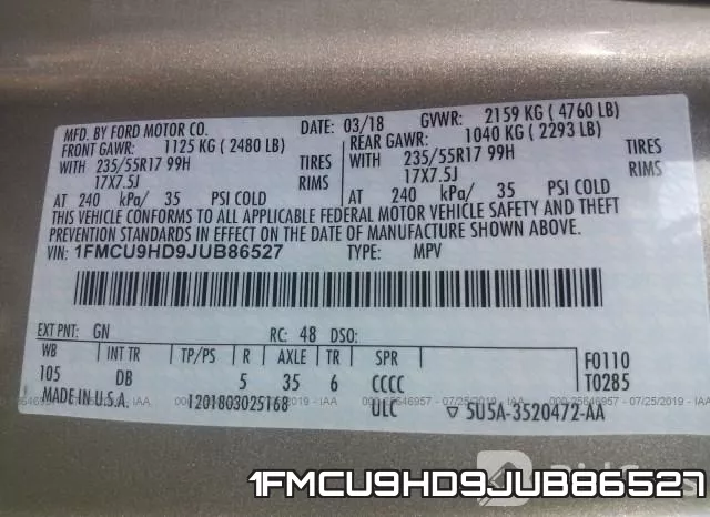 1FMCU9HD9JUB86527 фото 10