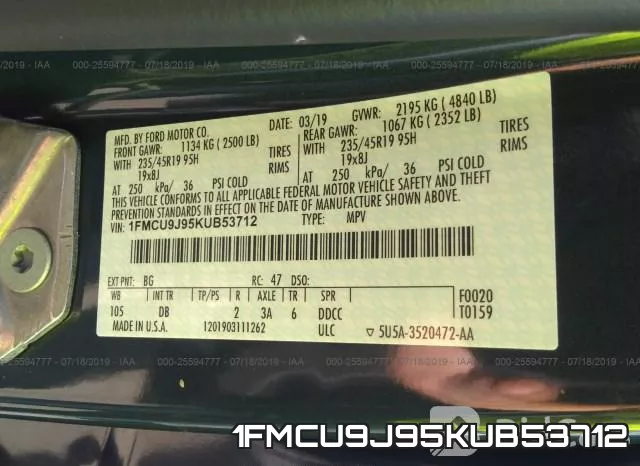 1FMCU9J95KUB53712 фото 10