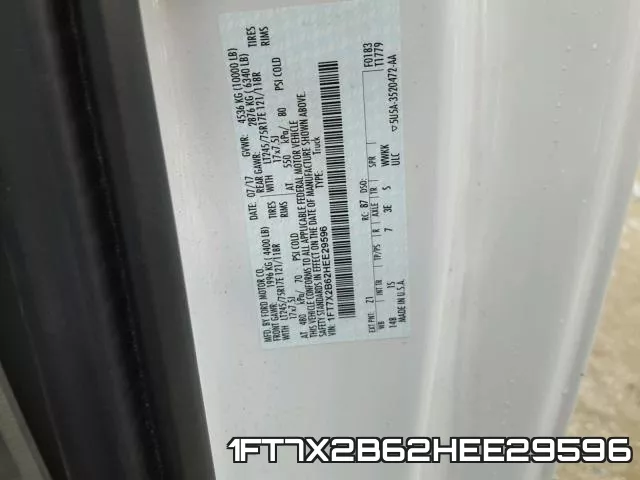 1FT7X2B62HEE29596 фото 2