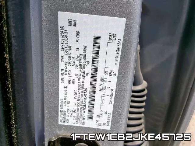 1FTEW1CB2JKE45725 фото 2