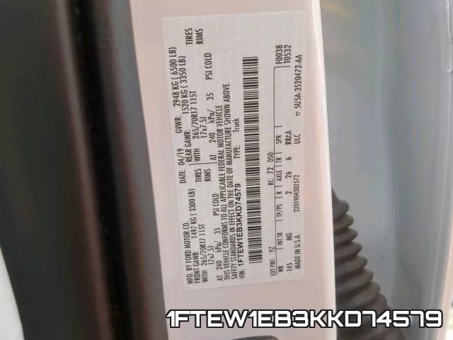 1FTEW1EB3KKD74579 фото 2
