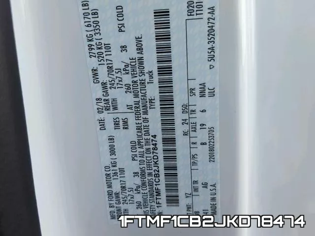 1FTMF1CB2JKD78474 фото 2