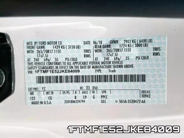 1FTMF1E52JKE84009 фото 2