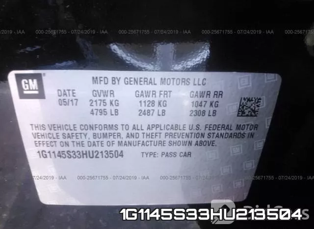 1G1145S33HU213504 фото 9