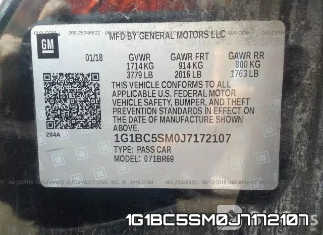 1G1BC5SM0J7172107 фото 10