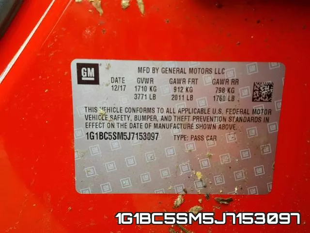 1G1BC5SM5J7153097 фото 2