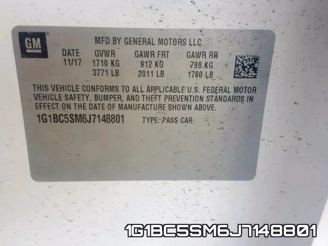 1G1BC5SM6J7148801 фото 2