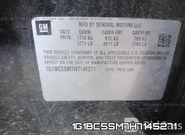 1G1BC5SM7H7145271 фото 10