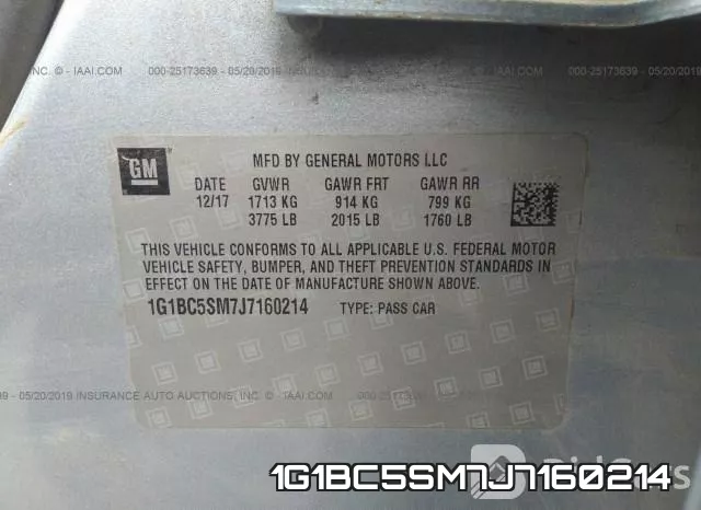 1G1BC5SM7J7160214 фото 10