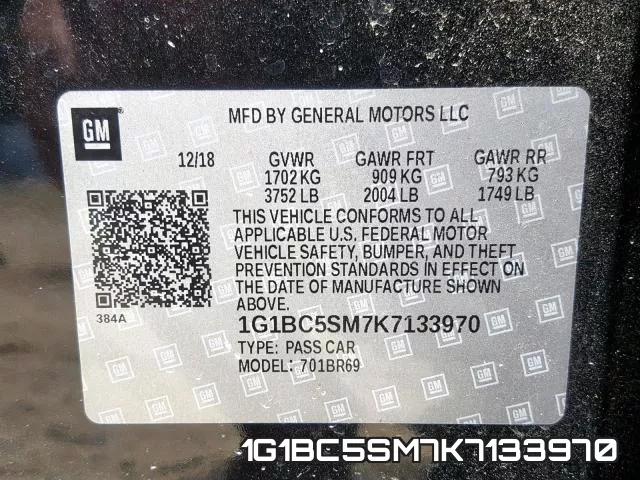 1G1BC5SM7K7133970 фото 2