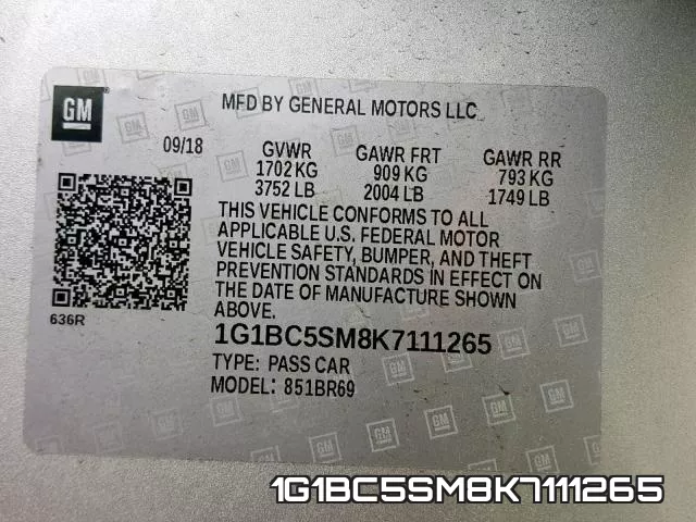 1G1BC5SM8K7111265 фото 2