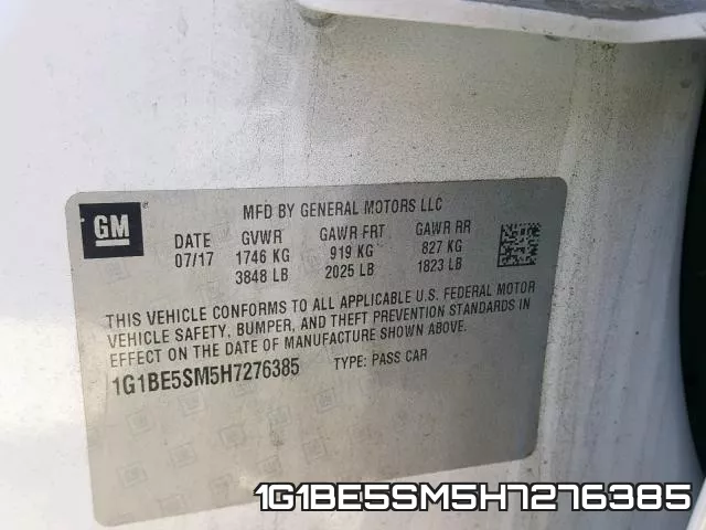 1G1BE5SM5H7276385 фото 2