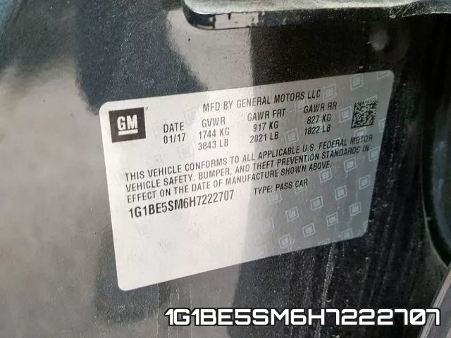1G1BE5SM6H7222707 фото 2