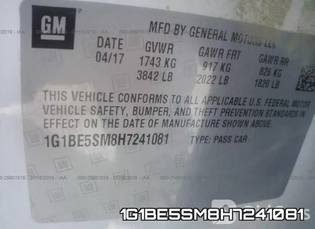 1G1BE5SM8H7241081 фото 10