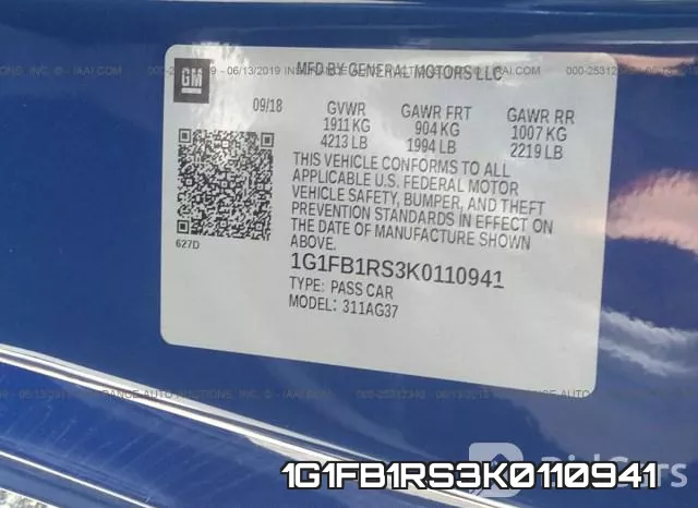 1G1FB1RS3K0110941 фото 10