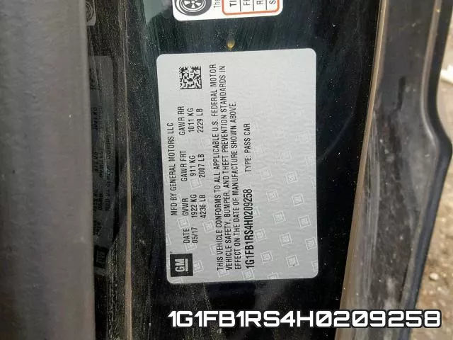 1G1FB1RS4H0209258 фото 2