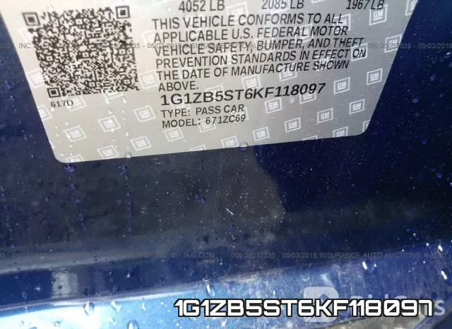 1G1ZB5ST6KF118097 фото 10