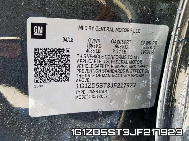 1G1ZD5ST3JF217923 фото 2