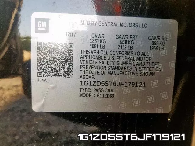 1G1ZD5ST6JF179121 фото 2
