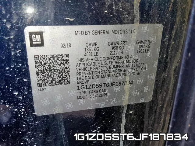 1G1ZD5ST6JF187834 фото 2