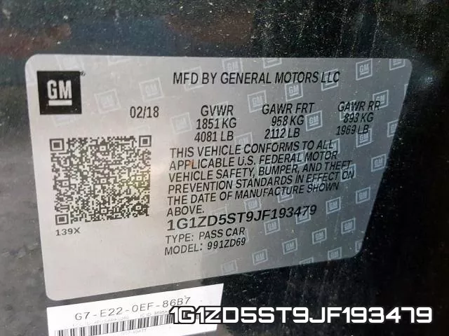 1G1ZD5ST9JF193479 фото 2