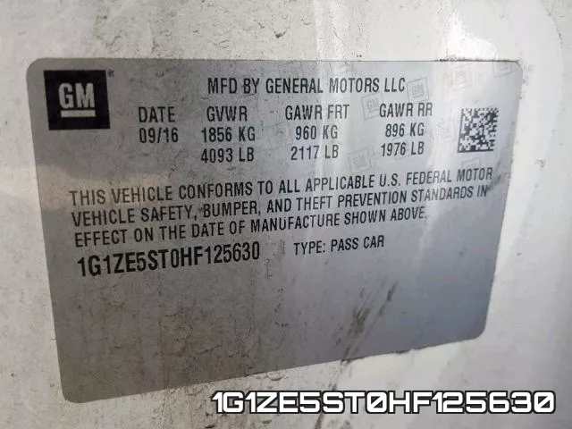 1G1ZE5ST0HF125630 фото 2