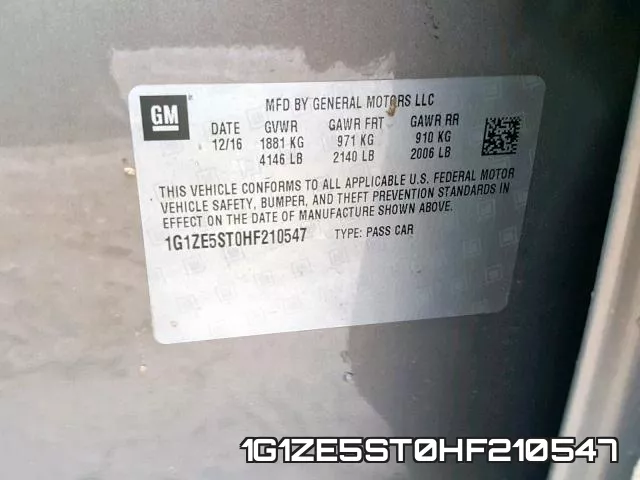 1G1ZE5ST0HF210547 фото 2