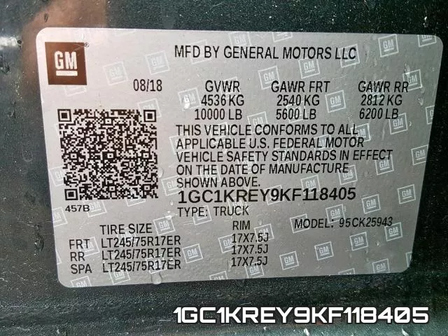 1GC1KREY9KF118405 фото 2