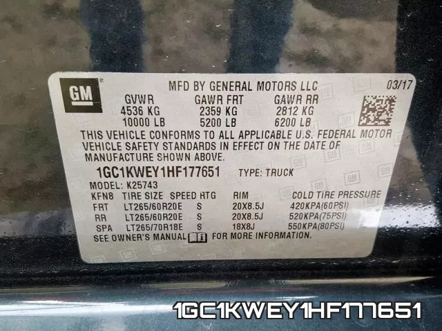 1GC1KWEY1HF177651 фото 2