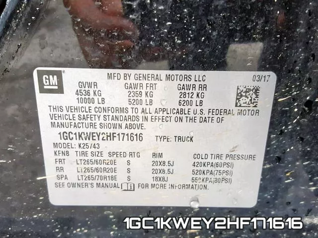 1GC1KWEY2HF171616 фото 2
