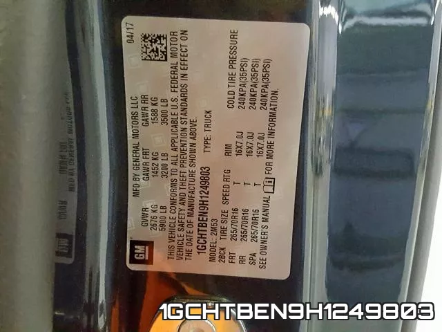 1GCHTBEN9H1249803 фото 2