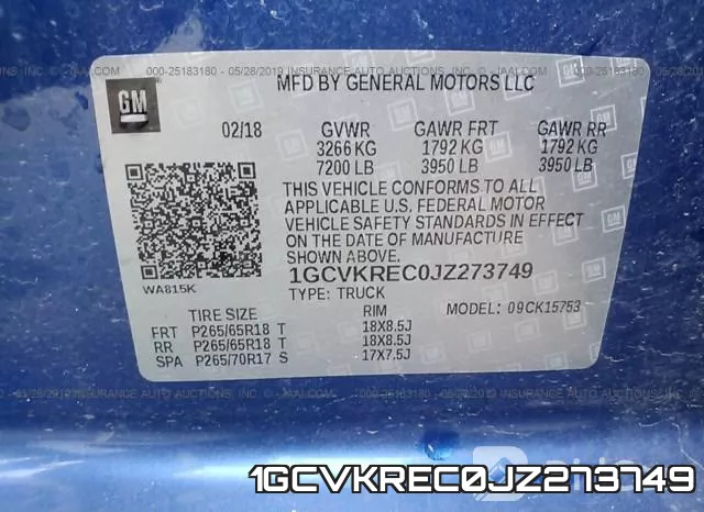 1GCVKREC0JZ273749 фото 10