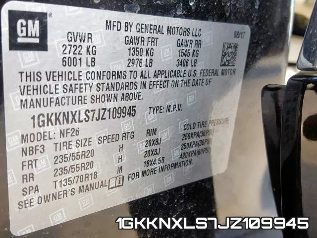 1GKKNXLS7JZ109945 фото 2