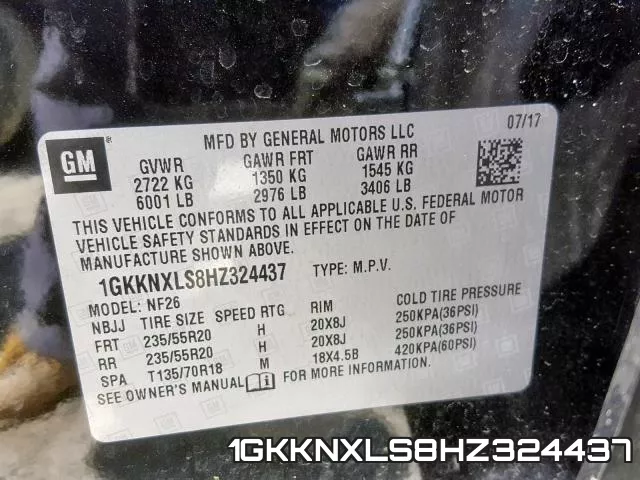 1GKKNXLS8HZ324437 фото 2
