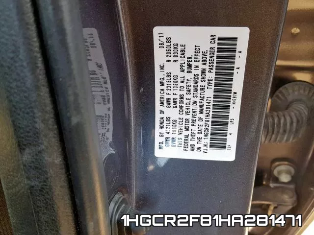 1HGCR2F81HA281471 фото 2